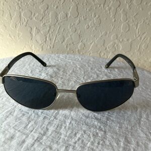 Perry Ellis: Aviator Style Wrap Sunglasses- Dark Lenses